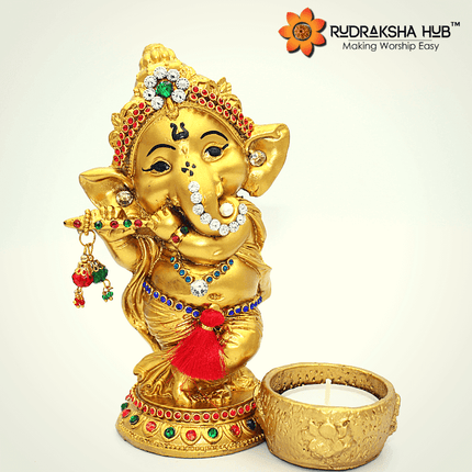 Murli Ganesha Golden
