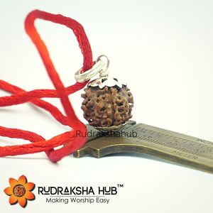 3 Mukhi Rudraksha Pure Silver Pendant