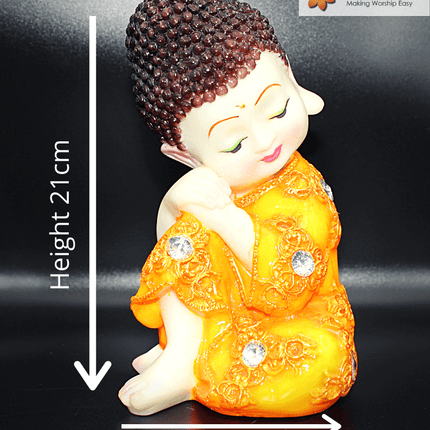 भगवान बुद्ध चिंतन मुद्रा नारंगी