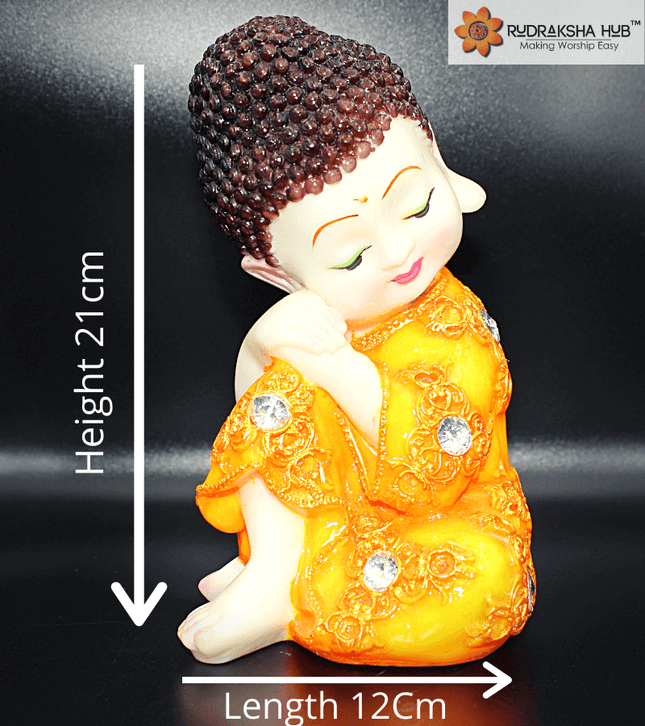 भगवान बुद्ध चिंतन मुद्रा नारंगी