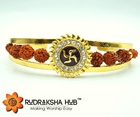 Swastik Gold Plated Rudraksha Bracelet