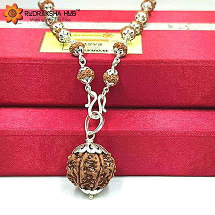 7 मुखी रुद्राक्ष गुरु माला शुद्ध चांदी