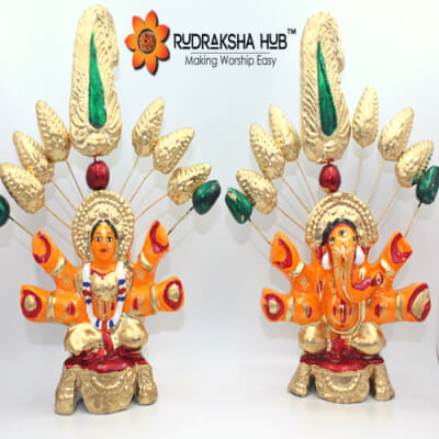 Ganesha Laxmi Idols Sindoori  From Kashi