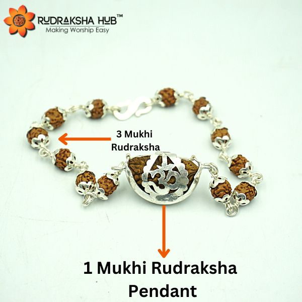Buy Rudraksha Pure Silver Damru Bracelet at Amazon.in